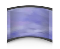 a purple curved screen on a white background