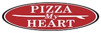 a pizza my heart sticker with a surfboard on it