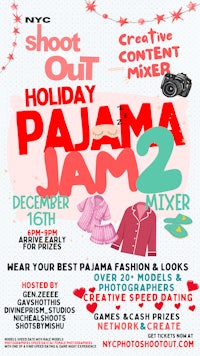 a flyer for the holiday pajama jam 2