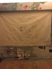 a drawing on a piece of paper in a room