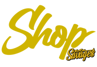 a yellow logo with the word shop on it
