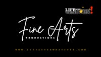 fine arts productions logo on a black background