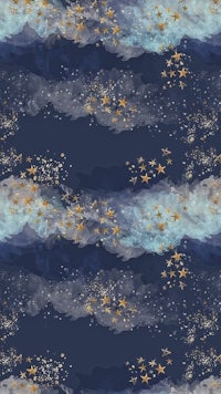 a blue and gold starry sky with stars