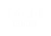 dxfxu collective logo on a black background