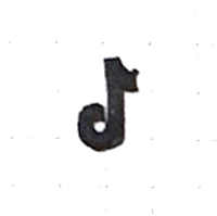 the letter j on a black background