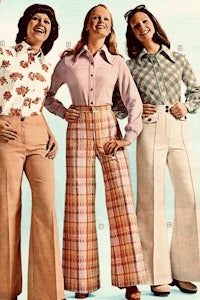 three women are posing for a fashion magazine