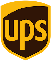 the ups logo on a black background
