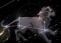 the constellation of a lion is shown in the sky