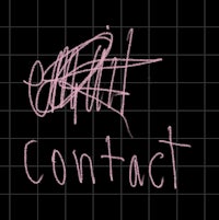 the word contact written in pink on a black background