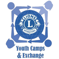 the logo for lions youth camps and exchange