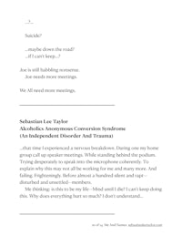 a letter with the words'sebastian taylor conversation syndrome independent disorder and treatment