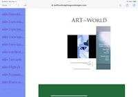 an ipad screen with the word art world on it