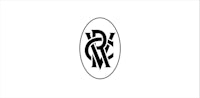 a black and white logo with the word rw