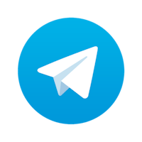 the telegram logo in a blue circle