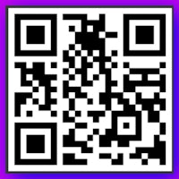 a qr code on a purple background