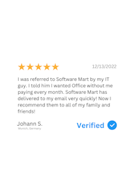 a review of a software company with five stars