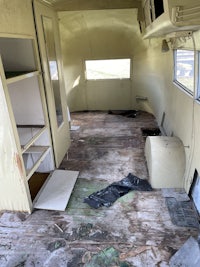 the inside of an old rv