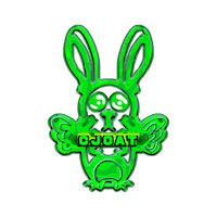 a green bunny with the word taco on it