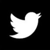 a white twitter logo on a black background