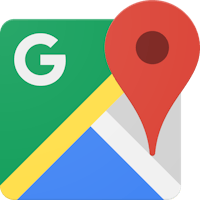 a google map icon with a red and green pin