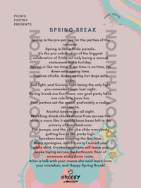 a poster with the words spring break
