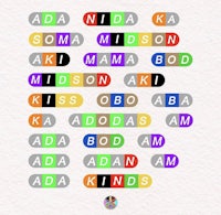 a group of colorful letters with the words'ada, ada, ada, ada, 