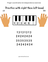 finger coordination and independence exercises practice with right left hand