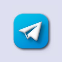 the telegram icon on a blue background