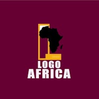 a logo for africa on a maroon background