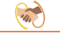 an illustration of a handshake between two people