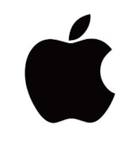 an apple logo is shown on a white background