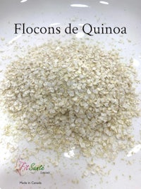 a bowl of quinoa with the words flocon de quinoa