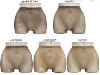 a set of different types of underwear in different colors